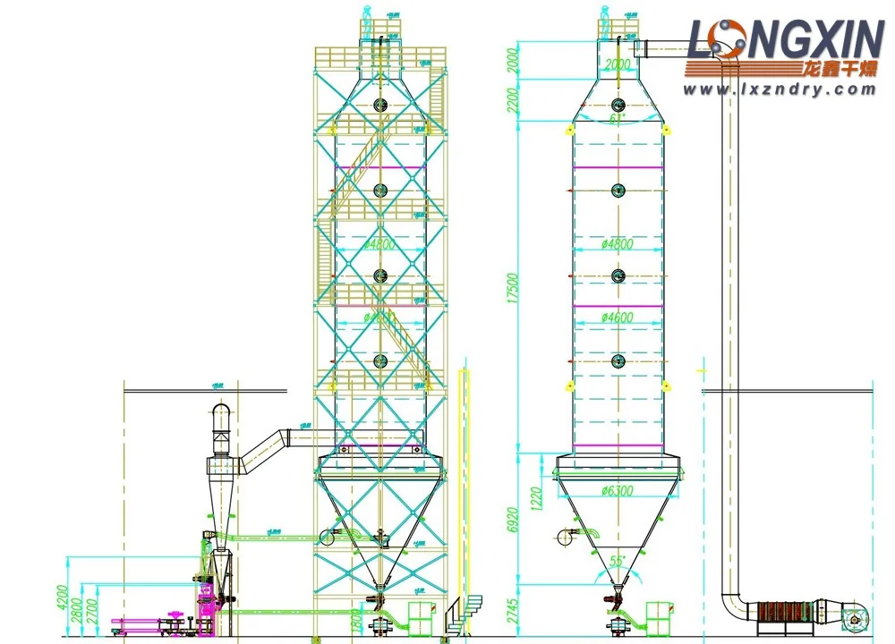 Corn peptide pressure spray dryer drawing