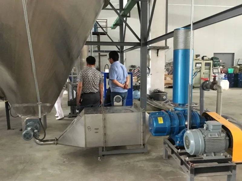 Enzyme spray dryer air sweep system