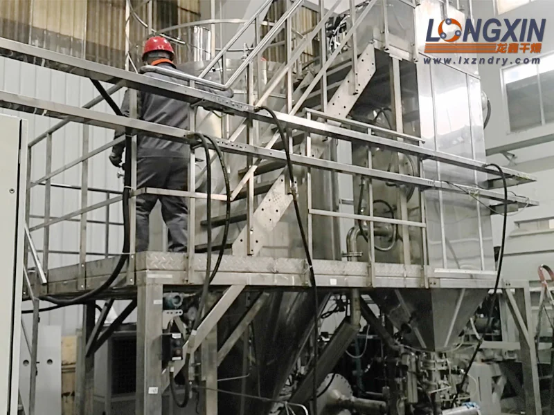 Alternative view of the BLPG-25 closed-loop spray drying system and connected piping