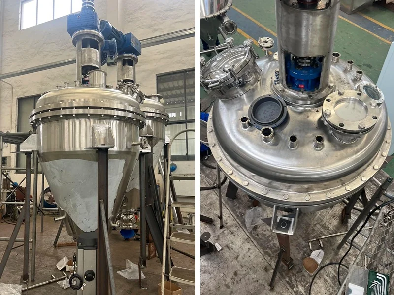 Pulsed vacuum conical dryer showing the complete vessel and top cover