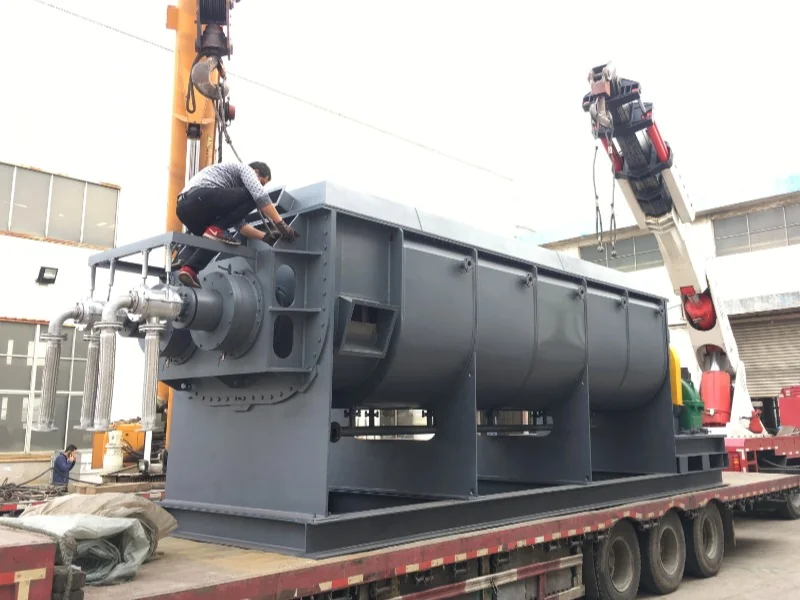 Longxin KJG-110 paddle dryer showing its vessel, support frame and drive assembly