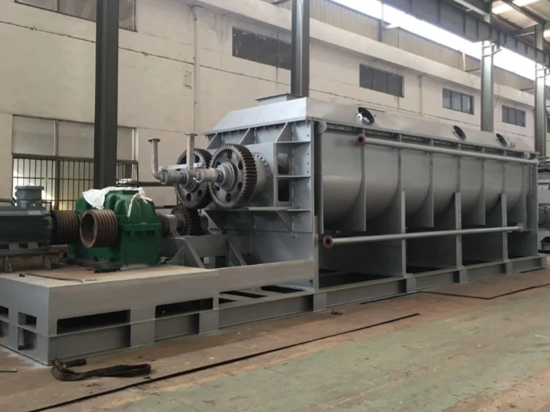 Longxin KJG-180 paddle dryer showing its vessel, support frame and drive assembly