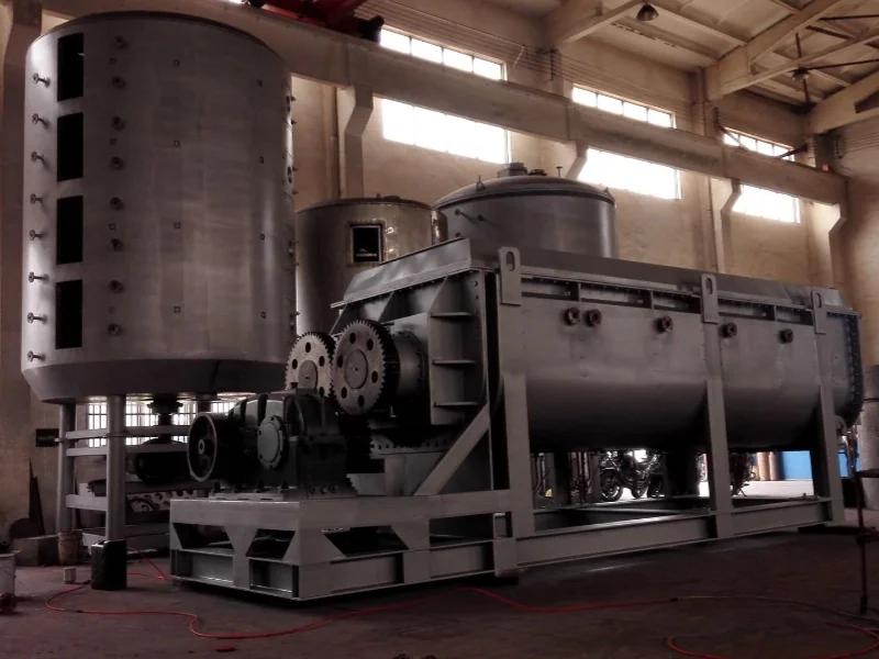 Installed paddle dryer and vertical disc dryer arranged in series