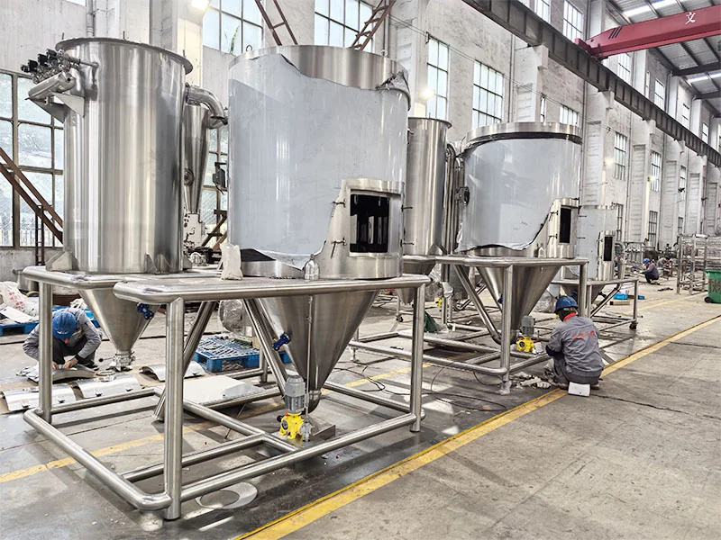 Modular laboratory spray dryer arranged for rotary and two-fluid atomization