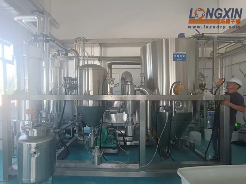 Closed-loop laboratory spray dryer with connected process vessels and gas circulation equipment