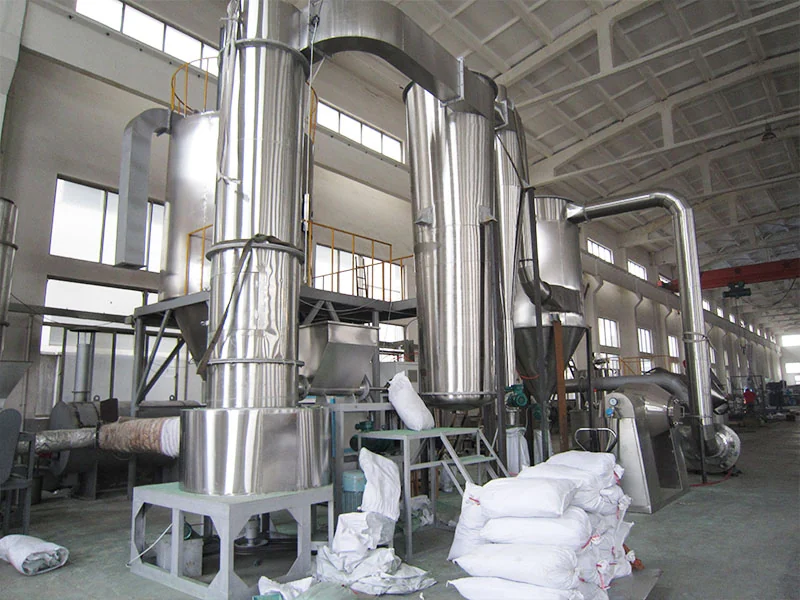 Combined spin flash and swirl drying equipment in a production workshop