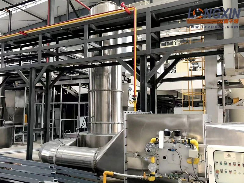 Air-heating system and ductwork connected to an XSG spin flash dryer