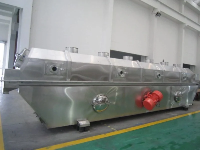 ZLG vibrating fluid bed dryer with a standard upper housing and inspection windows