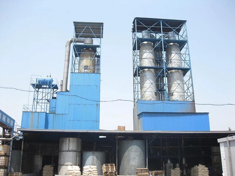 Two DF spray drying towers installed above a production building
